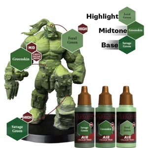 The Army Painter - Warpaints Airbrush Mega Paint Set & Airbrush Paint Thinner Bundle - Non-Toxic Water Based Acrylic Airbrush Paint Set  Flow Improver and Airbrush Medium for Miniature Wargaming - miniatures paint sets and model kits dnd dungeons and dragons terrain