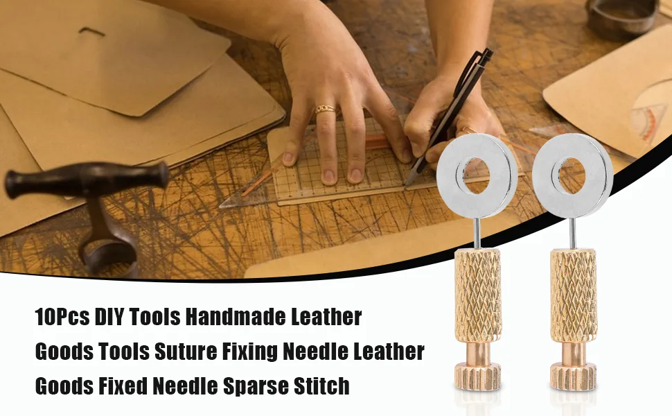 Ticarus 10Pcs DIY Tools Handmade Leather Goods Tools Suture Fixing Needle Leather Goods Fixed Needle Sparse - Leathercraft Tool