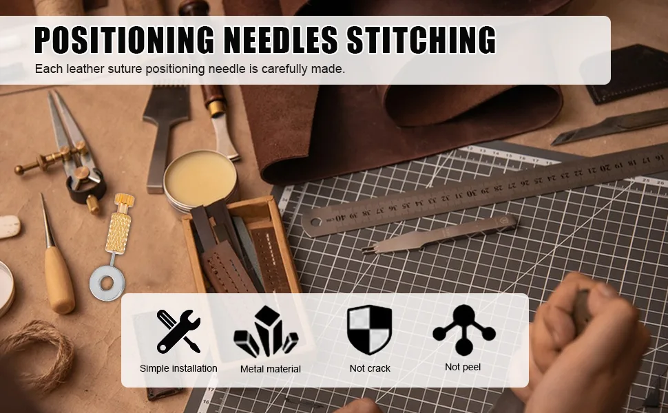 Ticarus 10Pcs DIY Tools Handmade Leather Goods Tools Suture Fixing Needle Leather Goods Fixed Needle Sparse - Positioning Needles