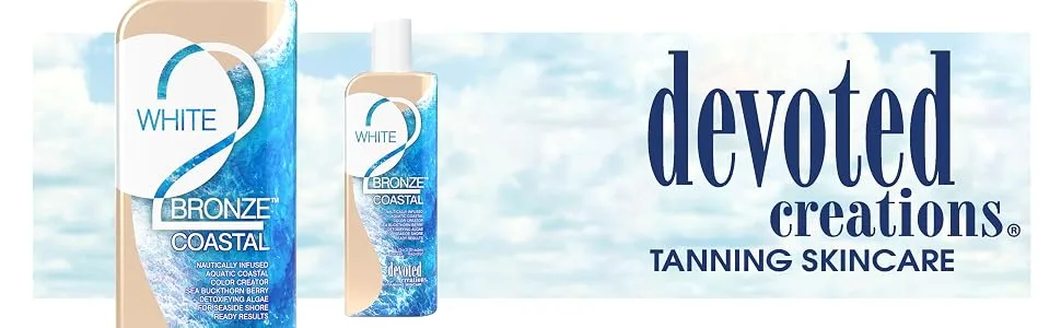 White 2 Bronze Coastal Blue Hued Optimizer Go 3 Shades Darker Rapidly 8.5oz - White 2 Bronze Coastal by Devoted Creations
