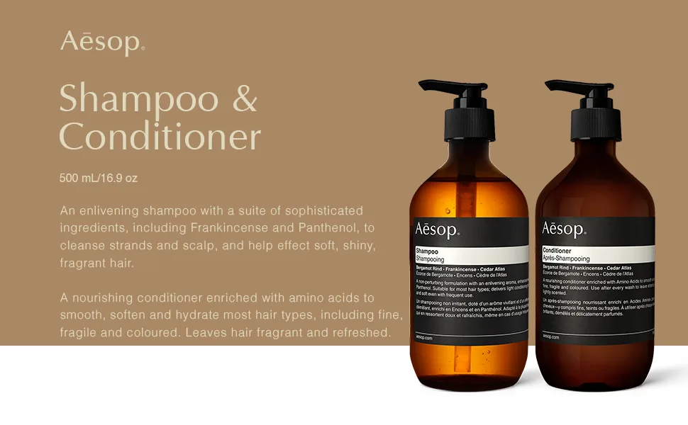 Aesop Shampoo & Conditioner | 500ml/16.9 Fl oz | Paraben-Free  Cruelty-Free & Vegan - Aesop Shampoo & Conditioner