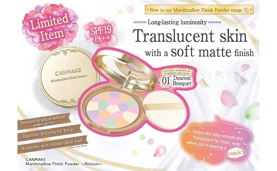Canmake Marshmallow Finish Powder  Abloom 01 Diarest Bouquet - Marshmallow Finish Powder, Abloom 01 Diarest Bouquet