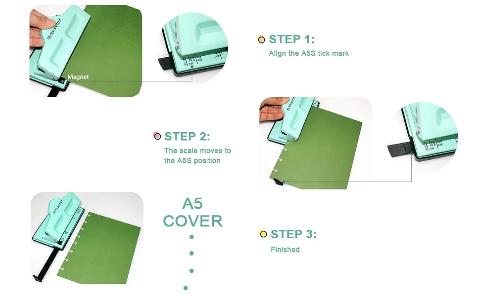 Enjoy Myself Mushroom Discbound Hole Punch  4 Holes Mushroom Paper Puncher for Disc Bound Planner (Lake Blue) - How to use