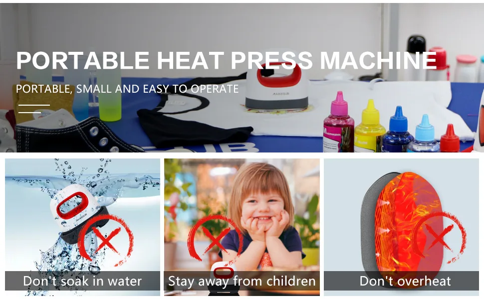 MAIKESUB Mini Heat Press Machine Easy to Use for T Shirts Shoes Hats Small HTV Iron on Vinyl Projects Portable Heating Transfer Iron Green (Green) - MAIKESUB Mini Heat Press Machine Easy to Use for T Shirts Shoes Hats Small HTV Iron