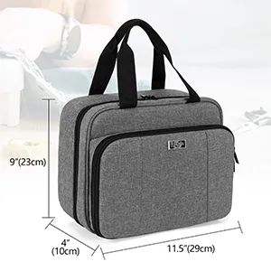 LUXJA Large Sewing Organizer with 3 Inner Sections (Fold up Easily)  Sewing Supply Organizer with Versatile Pockets (No Accessories Included)  Gray - sewing storage