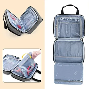LUXJA Large Sewing Organizer with 3 Inner Sections (Fold up Easily)  Sewing Supply Organizer with Versatile Pockets (No Accessories Included)  Gray - sewing tool box