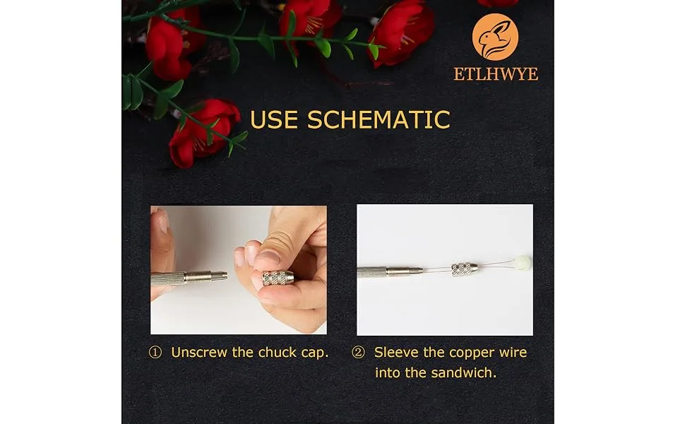 3PCS DIY Twisted Copper Wire Tool Winding Copper Wire for Jewelry Making  Artifact Handmade Antique Jewelry Accessories Mini Pin Vise Jewelry Making Tool (Tools&Copper) - How to use the Pin Vise? 1. Unscrew the chuck cap. 2. Sleeve the copper wire into the sandwich.