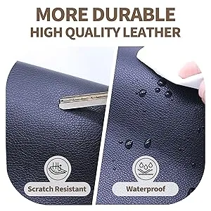ONine Leather Rectangular Repair Patch Self-Adhesive Couch Patch Multicolor Available Scratch Leather 8X11 Inch Peel and Stick for Sofas  Car Seats Hand Bags Jackets(Black 2.0) - 13.3