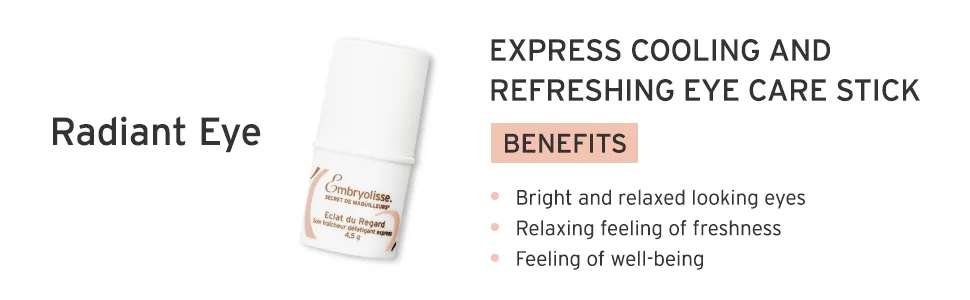 Embryolisse Radiant Eye Cooling Stick 0.15 oz. - Refreshing Cool-Effect Stick for Reducing Eye Puffiness & Dark Circles - Fragrance-Free - Express Cooling & Refreshing Eye Care Stick