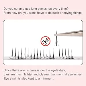 CORINGCO False Eyelashes Actress Eyelash Kit Self Adhesive Eyelashes Individual Eyelashes Partial False Eyelashes Eye Lashes Extension (0.10mm-9mm  10mm  11mm  12mm) (BK 12mm) - product information 7
