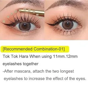 CORINGCO False Eyelashes Actress Eyelash Kit Self Adhesive Eyelashes Individual Eyelashes Partial False Eyelashes Eye Lashes Extension (0.10mm-9mm  10mm  11mm  12mm) (BK 12mm) - product information 8