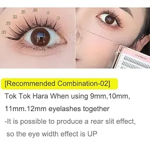 CORINGCO False Eyelashes Actress Eyelash Kit Self Adhesive Eyelashes Individual Eyelashes Partial False Eyelashes Eye Lashes Extension (0.10mm-9mm  10mm  11mm  12mm) (BK 12mm) - product information 9
