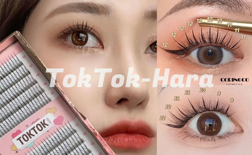 CORINGCO False Eyelashes Actress Eyelash Kit Self Adhesive Eyelashes Individual Eyelashes Partial False Eyelashes Eye Lashes Extension (0.10mm-9mm  10mm  11mm  12mm) (BK 12mm) - toktokhara_970