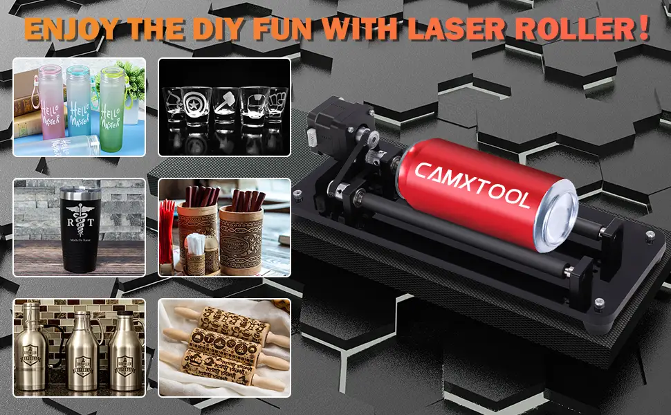 Laser Rotary Roller  Laser Engraver Y-axis Rotary Roller Engraving Module for Cylindrical Objects  Compatible with Most Kinds of CNC Laser Cutter and Engraver Machine  3D Printer Accessories Three Grades Adjustable Laser... - laser rotary roller laser engraver y-axis rotary roller engraving module rotating engraving