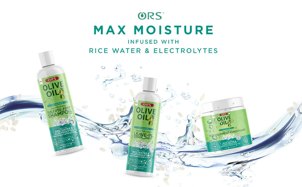 ORS Olive Oil Max Moisture Super Moisturizing Daily Styling Lotion Infused with Rice Water & Electrolytes (16.0 oz) - ORS Max Moisture | Infused with rice water ad electrolytes