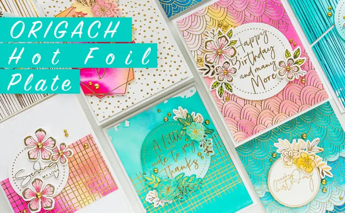 ORIGACH 4 PCS Background Hot Foil Plate for DIY Scrapbooking Paper Cards Decor Embossing Foil Handmade Craft 4 Pcs-geometric - hot foil plates