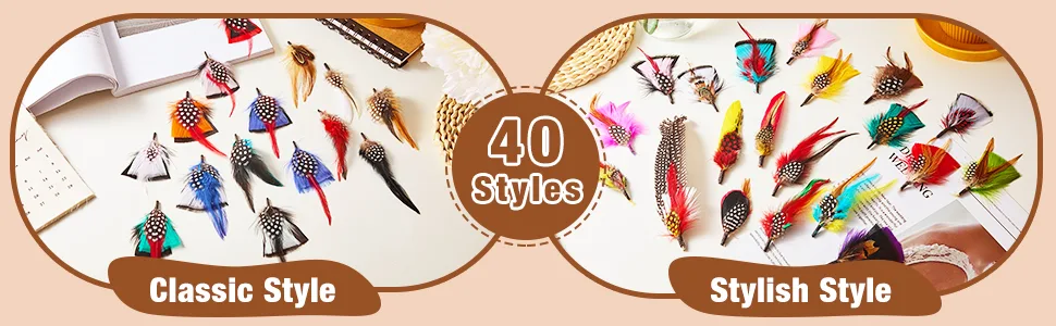 20 Pcs Hat Feathers  Assorted Feathers for Fedora Hats Colorful Real Feathers Accessories for Men Women (Classic Style) - product information 4