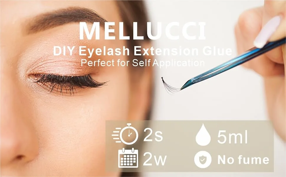 Sensitive Eyelash Extension Glue Cluster Lash Glue Long Lasting Individual Lash Glue for Self Application Black Adhesive - perfect for self application
