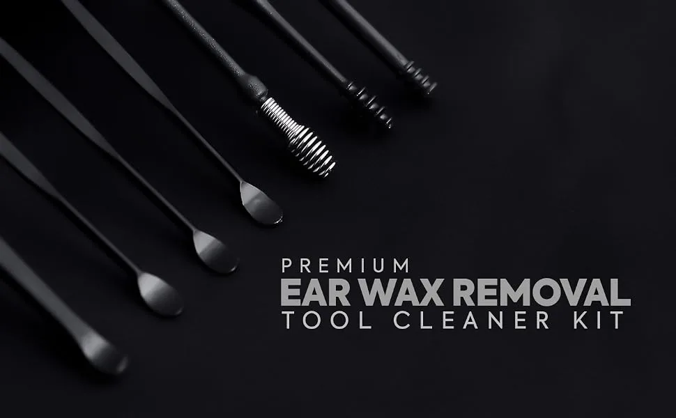 8 pcs Ear Pick  Ear Wax Removal Kit  plizer Homie Earwax Remover Set with Brush  Ear Cleansing Tool Set and Storage Box - helical spring earwax cleaner tool set