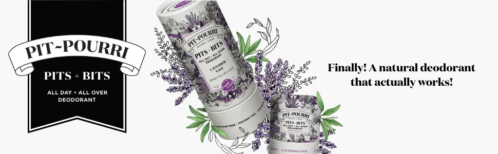 Poo-Pourri  Natural Pourri Deodorant  Pits + Bits  All Day All Over  Lavender Sage 2 oz  White 2 Ounce - Pit Pourri Pits + Bits All Day All Over Natural Deodorant