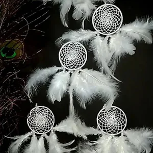 White Feathers for Crafts Dreamcatcher Fringe Trim Colored Feathers (100pcs White) - feather diy