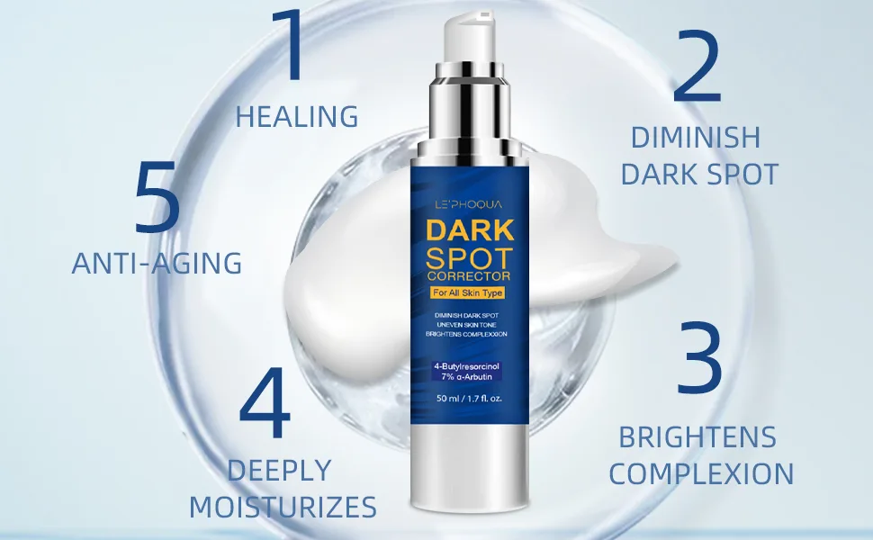 Le'phoqua Advanced Dark Spot Remover Cream for Face & Body  1.7 Fl Oz  All Skin Types  SPF 30  Fade Blemish & Hyperpigmentation blue - dark spot remover for face