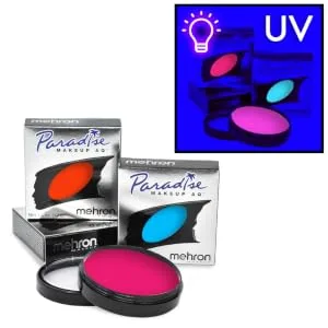 Mehron Makeup Paradise Makeup AQ Face & Body Paint (1.4 oz) (Dark Matter   Neon Clear/Blue UV) Neon UV Dark Matter - 800 group