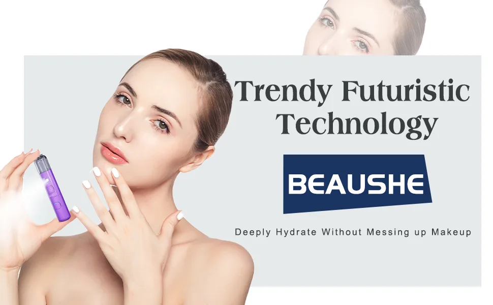 Beaushe Portable Humidifier Device Atomization Nano Facial Mister Steamer Eyelash Extensions Spray (Purple) - beaushe