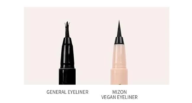 MIZON Liquid Vegan Eyeliner  Black  long-lasting  waterproof  smudge proof  sharp tip  quick dry  easy cleansing (0.02 Fl Oz) - VEGAN EYELINER