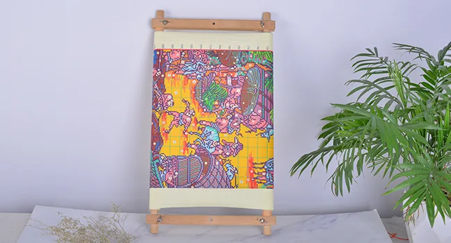 Cross Stitch Scroll Frame  Beech Wood Needlepoint Frame Holder  Embroidery Tapestry Quilting Frame  Stitching Holder Needlewok Stretcher Bars for Large Projects (11.2''   18.1'') - cross stitch frame