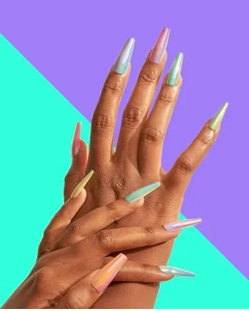 The Nailest - Instant Luxury Acrylic Press-on Nails-C-curve Long Coffin- Polychromatic - product information 12