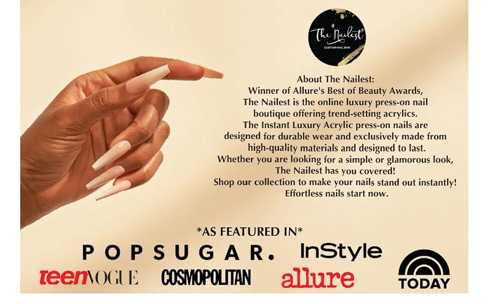 The Nailest - Instant Luxury Acrylic Press-on Nails-C-curve Long Coffin- Polychromatic - product information 14