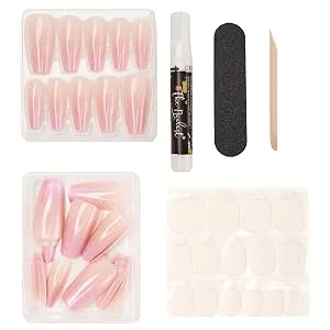 The Nailest - Instant Luxury Acrylic Press-on Nails-C-curve Long Coffin- Polychromatic - product information 18