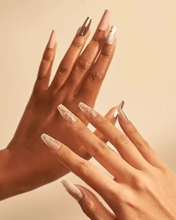 The Nailest - Instant Luxury Acrylic Press-on Nails-C-curve Long Coffin- Polychromatic - product information 2