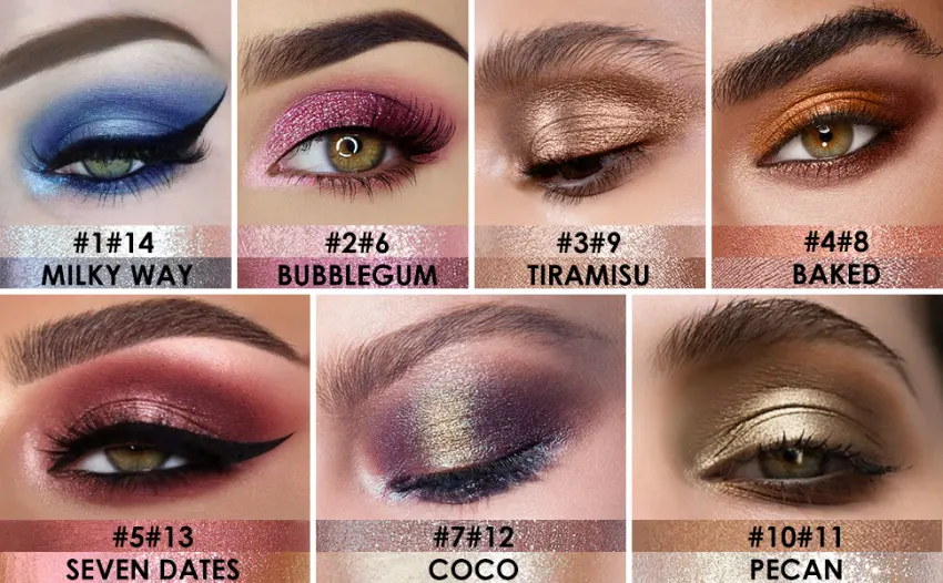 FOCALLURE 2PCS Liquid Glitter Eyeshadow Metallic Shimmer Eye Shadow Long Lasting Waterproof Eye Makeup High Pigmented Quick-Drying Sparkling Eyeshadow Highlighter Baked - glitter eyeliner liquid makeup glitter metallic eyeshadow glitter glue makeup glitter for eye
