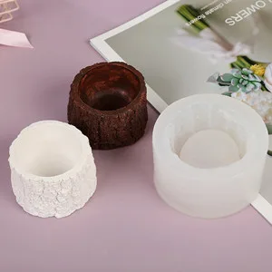 Tree Stump Flower Pot Silicone Mold Concrete Succulent Planter Mold Epoxy Resin Clay Cement Mould Candle Pen Holder Mold Storage Box Mold - product information 3