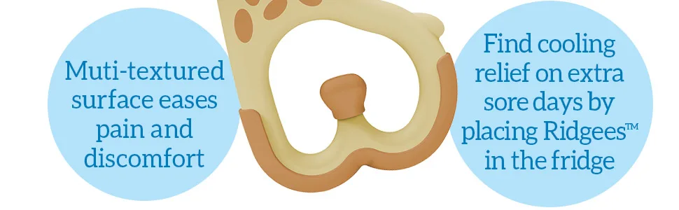 Dr. Brown s Ridgees Giraffe  Massaging Baby Teether  Designed by a Pediatric Dentist  BPA Free  3m+ - Multi-textured surface eases pain and discomfort, Find cooling relief by placing it in the fridge