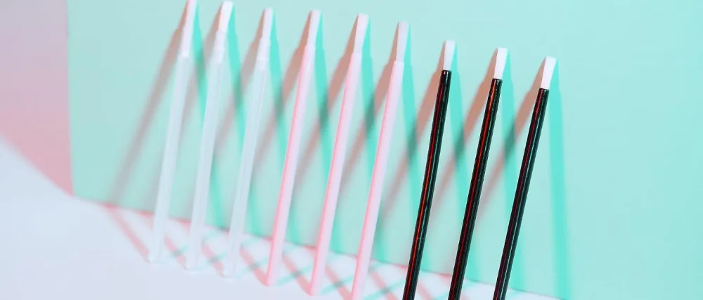 50PCS Disposable Lip Brushes Lipstick Applicator Lip Wands Makeup Beauty Tool Kits PYO Cookie Paint Brush (Pink) Pink 50 - Lip brushes