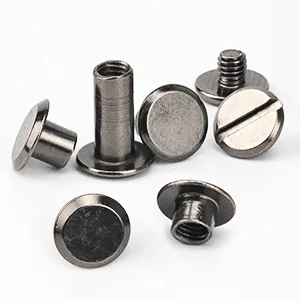 90 Sets Chicago Screws Assorted Kit  6 Sizes of Round Flat Head Leather Rivets Metal Screw Studs for DIY Leather Craft and Bookbinding (M5 X 4  5  6  8  10  12) (Black) - chicago screws for leather