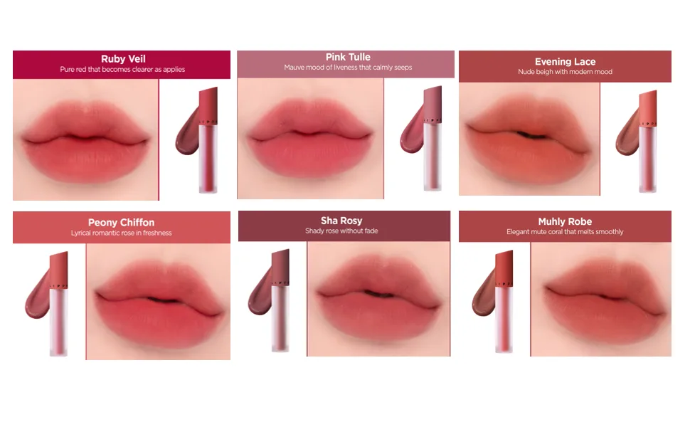 JUNG SAEM MOOL OFFICIAL LIP-PRESSION SEE-THROUGH TINT (EVENING LACE)  Matte  Evening Lace - liptint color