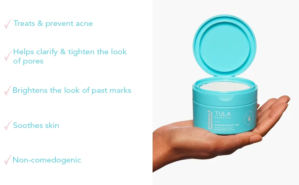 TULA Skin Care Clear Skin Starters Acne & Blemish Fighting (Toner Pads) - Breakout Breakthrough