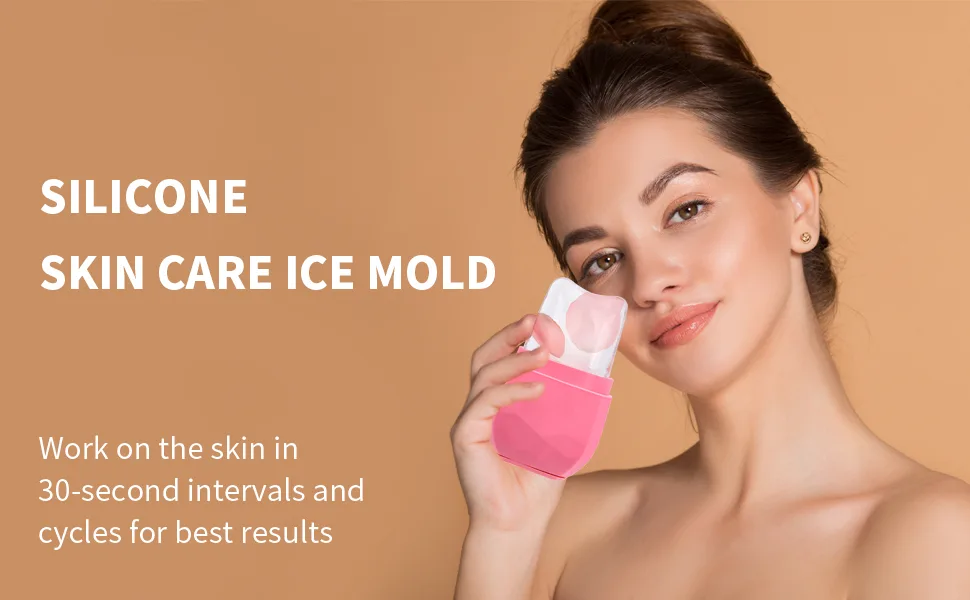 THBRO Ice Roller for Face and Eye  Facial Beauty Ice Roller Skin Care Tools  Silicone Face Ice Mold (Pink) - ICE ROLLER 01