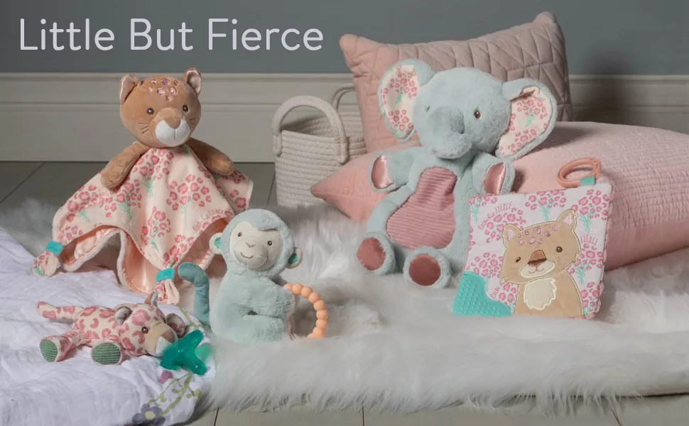 Mary Meyer Soft Baby Rattle with Teether Ring  6-Inches  Little But Fierce Monkey - little but fierce collection