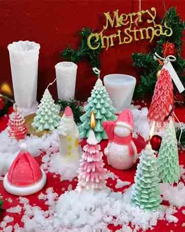 iDOTODO 2Pcs 3D Candle Silicone Mold  Closed Eye Girl and Blindfold Girl Mold  DIY Candle Plaster Soap Craft Making Tool - product information 2
