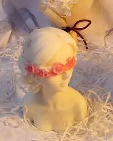 iDOTODO 2Pcs 3D Candle Silicone Mold  Closed Eye Girl and Blindfold Girl Mold  DIY Candle Plaster Soap Craft Making Tool - product information 3
