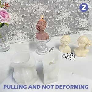 iDOTODO 2Pcs 3D Candle Silicone Mold  Closed Eye Girl and Blindfold Girl Mold  DIY Candle Plaster Soap Craft Making Tool - product information 9