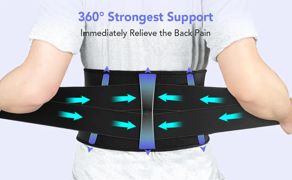 Copper Back Brace for Men&Women lower back pain  Adjustable Trainer Straps for Lower Back Core Support Belt  Relief from Herniated Disc  Sciatica  Scoliosis BLACK Large/X-Large - product information 2