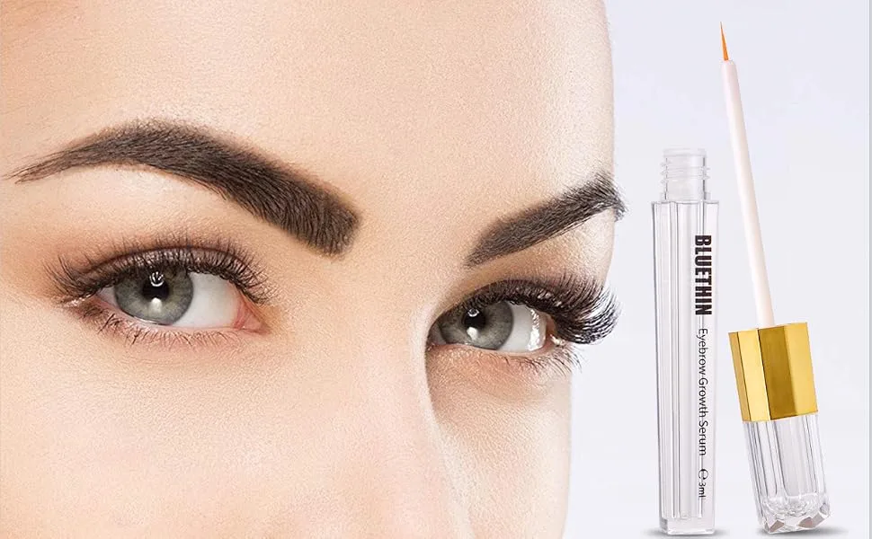 BLUETHIN Eyebrow Growth Serum Regrowth and Conditions Every Last Brow Hair Promotes Appearance of Full  Bold Eyebrows for thicker brows rapid brow - BLUETHIN
