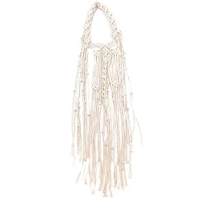 Kiido Wedding Veil Bride Headpiece Boho headband Handmade Macrame Bohemian Bridal Tiara Headdress-39 inches - bride headpiece
