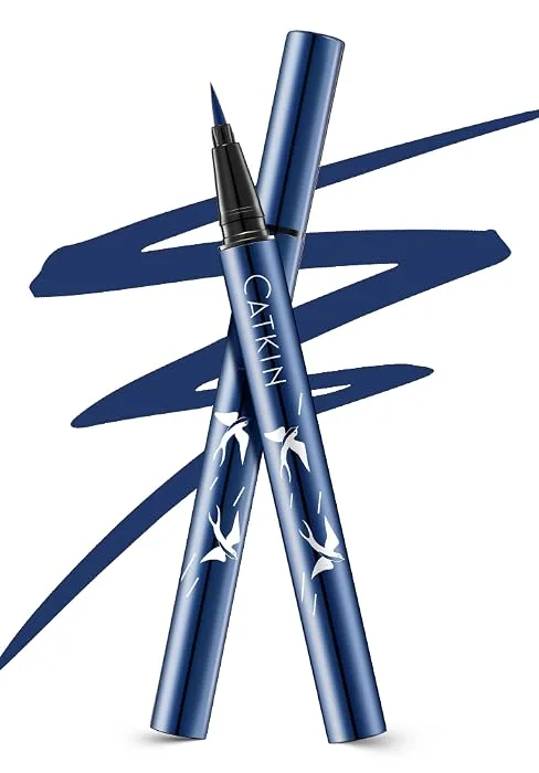 Catkin Liquid Eyeliner Pen Ultra-fine Waterproof Smoothy Stay 24 hrs Long Lasting Quick Drying for Sensitive Eyes Alcohol Free Very Black C01 Black - waterproof liquid eyeliner pen